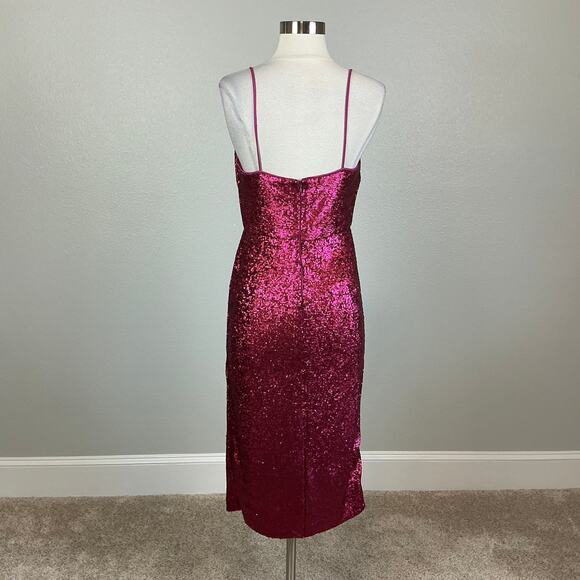 Donna Karan Sequined Sleeveless Midi Sheath Colorful Pink Size 8 Sleeveless - Picture 6 of 14